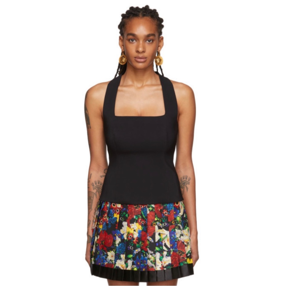 Versace Black Square Neck Tank top